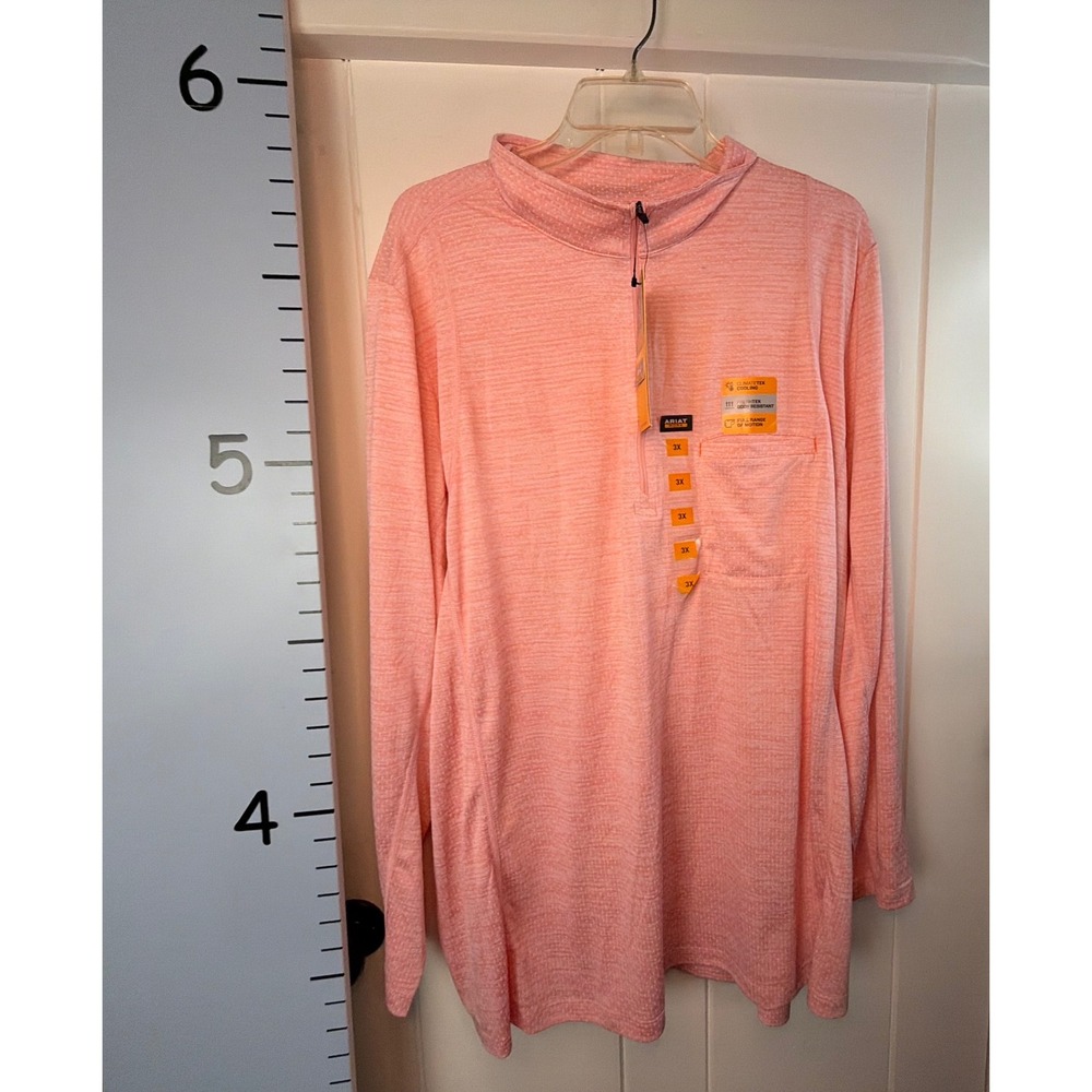 Ariat Rebar Evolution Work Pink Qtr Zip Top‎ Women's 3X NEW Sporty Casual